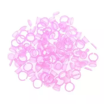 50 шт. пигментные чернила для татуировки кольцо держатель стакана с крышкой крышка для микроблейдинга розовый