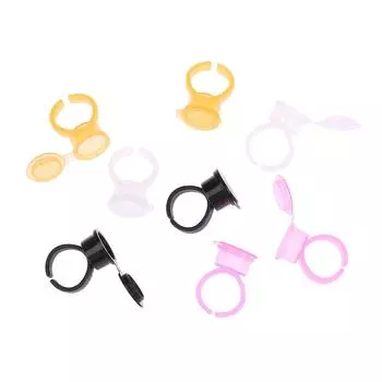 50 шт. пигментные чернила для татуировки кольцо держатель стакана с крышкой крышка для микроблейдинга чёрный