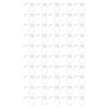 50 шт. Пигментные кольца для микроблейдинга с крышкой для чернил для татуировки, полуперманентного макияжа, клея для бровей белый