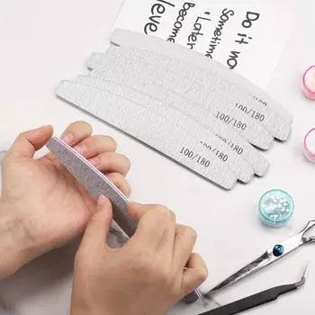 50 шт пилочек для ногтей 100/180 Аксессуары для ногтей Гель-лак Полировка Педикюр Маникюр Полировщики Инструменты для ухода за ногтями Лайм а-онгл