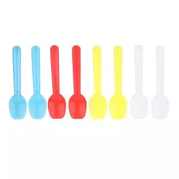 50 шт. Пластиковая ложка для десерта, ложка для мороженого, семейные ложки, пластиковые ложки для супа, симпатичная дегустационная ложка, отлично подходит для вечеринок, столовые приборы