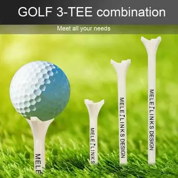 50 шт. пластиковые футболки для гольфа с тремя головками, профессиональные сервировочные штифты с уменьшением трения, 38/6983 мм, красочные короткие футболки, тренировочный мяч для гольфа белый