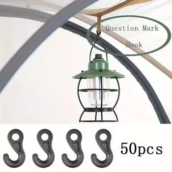 50 шт. пластиковые крючки для ударного шнура с крючками на конце для эластичной веревочной ленты - многоцелевые чёрный