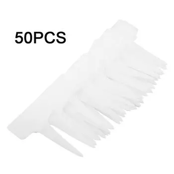 50 шт. Пластиковые маркеры для растений типа T, этикетки для газона в питомнике, белые зелёный