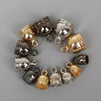 50 шт., пластиковые ожерелья CCB, наконечники с кисточками, колпачки с бусинами, торцевая крышка для модных ювелирных изделий, ювелирные изделия ручной работы «сделай сам» silver-7*11mm