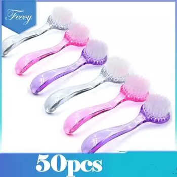 50 шт., пластиковые щетки для чистки ногтей, порошок для пыли, инструменты для удаления пыли, чистящая щетка, инструменты для дизайна ногтей, чистящие щетки для ногтей