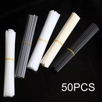 50 шт. пластиковые сварочные стержни для ремонта бампера, АБС/ПП/ПВХ/ПЭ палочки 200 мм PP white