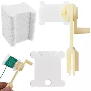 50 шт. пластиковых катушек для ниток для вышивания, органайзер для намотки шпуль, держатель для хранения швейных ниток