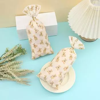 50 шт., подарочные пакеты для конфет в виде медведя в виде животного, печенье, десерт, сделай сам для детей, тема футбольных джунглей, декор для дня рождения