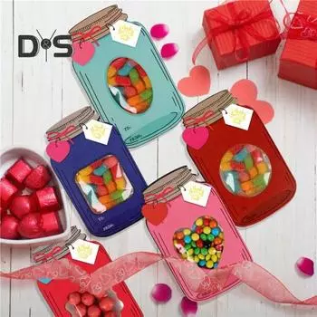50 шт. подарочных карт для детей, карты в форме бутылки с прозрачным герметичным пакетом, карты в виде сердечек с конфетами, подарочные карты для обмена подарками для школьной вечеринки Sets