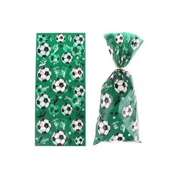 50 шт. подарочных упаковочных пакетов на футбольную тематику, футбольный пакет для конфет, печенья, попкорна, сувенирные пакеты для вечеринок для мальчиков, декор для вечеринки по случаю дня рождения