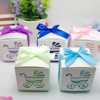 50 шт., подарок для вечеринки, годовщина свадьбы, детский душ, карета, коробки для конфет, коробки для конфет небесно-голубой