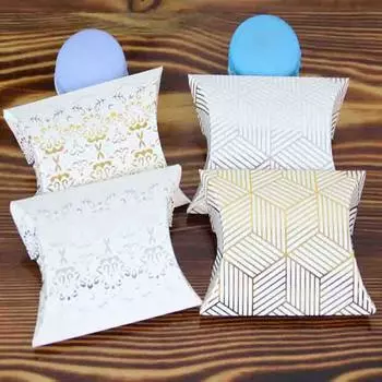 50 шт., подушка, бумажная подарочная коробка для свадебной вечеринки, коробки для конфет, железные серебряные бумажные подарочные коробки Stripe серебряный