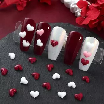 50 шт. подвески для дизайна ногтей в форме сердца с каплями воды, темно-красные смоляные стразы, 3D-аксессуары для ногтей, украшения для дизайна ногтей для самостоятельного изготовления и маникюрных салонов