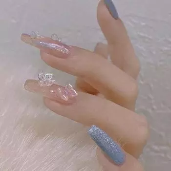 50 шт. подвески для дизайна ногтей в виде бантов Aurora, украшения для ногтей своими руками, детали для дизайна ногтей из смолы, 3D-бабочки, аксессуары для маникюра, салонные принадлежности 3