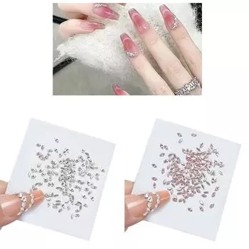 50 шт. Подвески для нейл-арта, круглые стразы для ногтей, плоское дно, хрустальные камни, украшения для акриловых ногтей 6