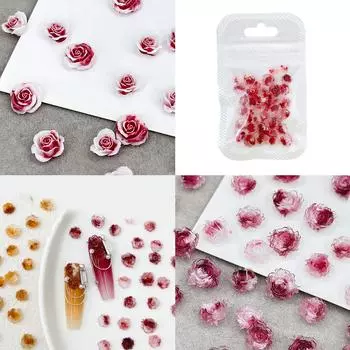 50 шт. подвески для ногтей «Камелия» 3D-дизайн с цветочным дизайном, подвески для ногтей, женские украшения для ногтей, салонные аксессуары для ногтей своими руками 1