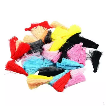50 шт., подвески с разноцветными кисточками, атласная кисточка для закладки, сумка для телефона с цепочкой, подвеска, брелок для ключей