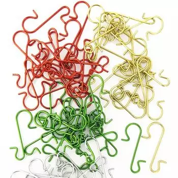 50 шт. Подвесной крючок для украшения рождественской елки, декор для вечеринки, сделай сам, товары для дома, модные рождественские крючки для украшений S-образной формы из металла 50PCS серебряный/серый