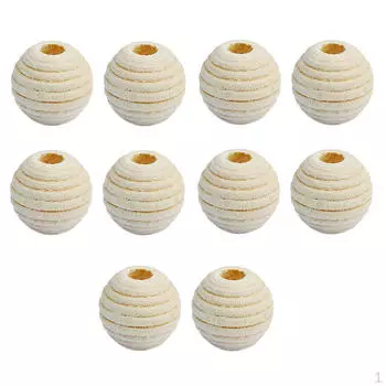 50 шт. полосатых необработанных деревянных разделительных бусин для изготовления ювелирных изделий 12 мм