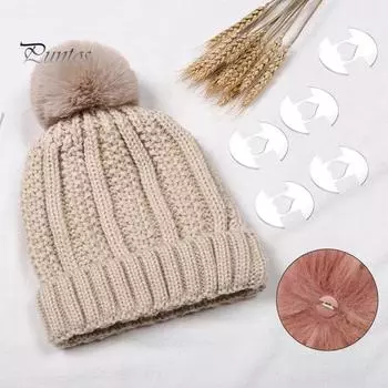 50 шт., помпоны, пуговицы, сделай сам, акриловые съемные держатели для помпонов для вязаных шапок, шапок, украшения для шапочек чистый