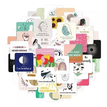 50 шт. Позитивная терапия-карточки по уходу за собой Подарочные ежедневные аффирмации Мотивационные цитаты Медитационные карточки Осознанность карточки для женщин