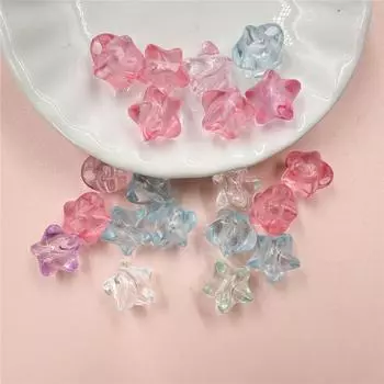 50 шт. пятиконечная звезда прозрачные трехмерные для ожерелья акриловые ювелирные изделия серьги свободные бусины браслет разноцветный