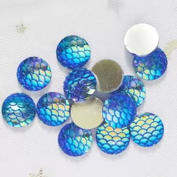 50 шт. практичные многоцветные устойчивые к царапинам ювелирные аксессуары DIY чешуя русалки плоская задняя часть домашний декор