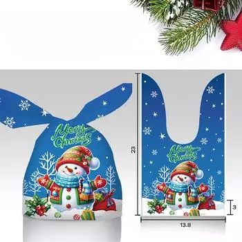 50 шт. праздничные принадлежности кроличьи ушки рождественские конфеты мешочки пластиковые печенье вкусности мешочки красочные лакомства мешочки для конфет угощение подарок 5x5x5cm