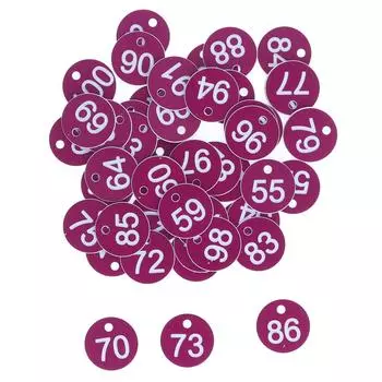50 шт. пронумерованных круглых этикеток, простых красивых, для пчеловодства, для разведения животных фиолетовый