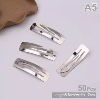 50 шт. простые металлические заколки для волос, серебро, золото, черный зажим Bb, сделай сам, ручная работа, головные уборы для девочек 4.8cm