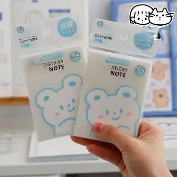 50 шт., прозрачная наклейка для домашних животных, прозрачная наклейка для записей, канцелярские товары, подарки для детей, самоклеящаяся бумага для заметок 50pcs
