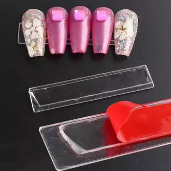50 шт. прозрачная подставка для ногтей, пресс-подставка для ногтей, упаковка, подставка для демонстрации накладных ногтей, двухсторонняя лента для украшения ногтей в салоне