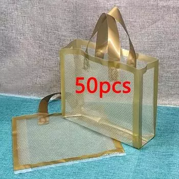 50 шт., прозрачная сетчатая большая сумка (10,62 дюйма х 3,14 дюйма х 10,62 дюйма), Праздничные подарочные украшения, украшения для рождественской вечеринки на день рождения, подарочные пакеты ко Дню матери Other