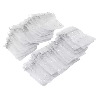 50 шт. прозрачная сетчатая сумка на шнурке с изысканным узором в виде звезды, прозрачные подарочные пакеты для свадебной церкви серебряный