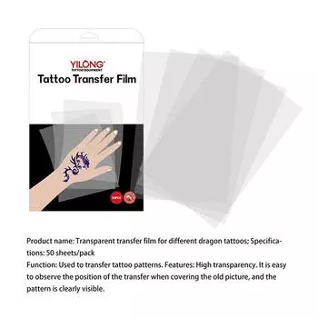 50 шт. прозрачная термопленка для переноса татуировок с узором прозрачная бумага для переноса татуировок трафаретная пленка для переноса татуировок