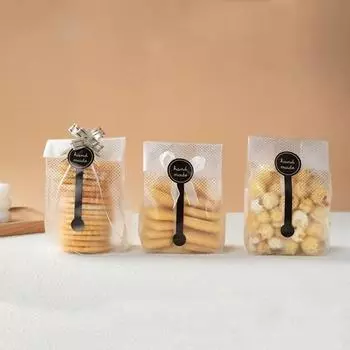 50 шт. прозрачные черные пакеты для конфет пластиковые пакеты для упаковки хлеба целлофановые пакеты для торта 50pcs