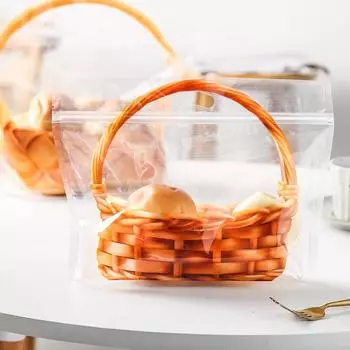 50 шт. прозрачные пакеты с застежкой-молнией и узором в виде корзины для тостов, хлеба, тортов, кондитерских изделий, пищевой упаковки other