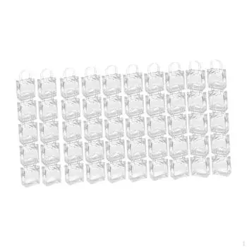 50 шт. Прозрачные подарочные пакеты Пакет для угощений Цветочная упаковочная бумага Упаковка букета цветов Прозрачный пакет-тоут с