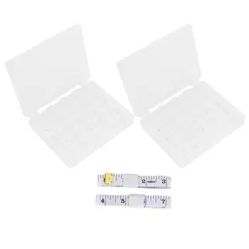 50 шт. прозрачные пустые шпульки для швейных машин с пластиковой коробкой принадлежности для домашнего шитья