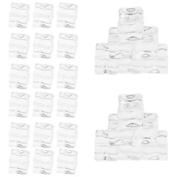 50 шт. прозрачный кубик льда для изготовления кристаллов, реквизит для фотографий, многоразовые поддельные декоративные прозрачные искусственные кубики 1.50X1.50X1.50CM прозрачный