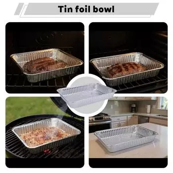 50 шт. Прямоугольная миска и тарелка из оловянной фольги Оловянная фольга Алюминиевая фольга Изоляция Ланч-бокс One Size
