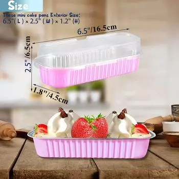 50 шт. прямоугольных формочек для выпечки с крышками 200 мл алюминиевая фольга формочки для десертов кексы контейнеры обертки для вечеринки свадьбы