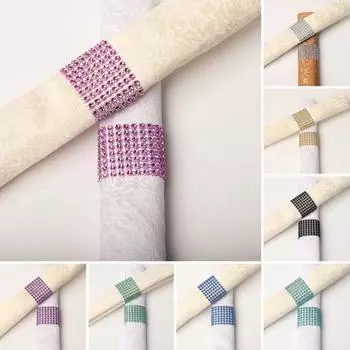 50 шт., пряжка для салфеток, блестящее кольцо для салфеток со стразами, многоразовая застежка, лента, держатель для полотенец для свадебных вечеринок, домашний декор золотистый