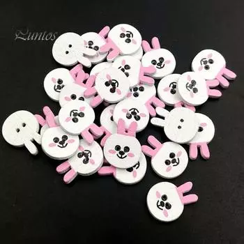 50 шт. пуговиц для рукоделия, долговечные, простые в использовании, легкие, гладкие швейные пуговицы для текстиля Rabbit