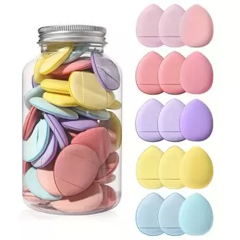 50 шт., пуховки для макияжа, подходят для тонального крема, консилера, теней для век, косметических инструментов для макияжа