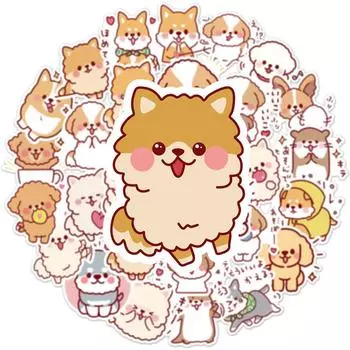 50 шт., пушистые наклейки с изображением собак и животных, такие же милые наклейки, Vtuber, наклейки для багажа, наклейки на кружку, наклейки для украшения ноутбука