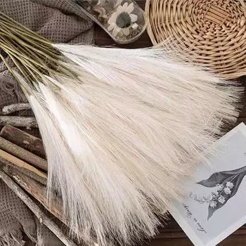 50 шт пушистый пампасная трава букет сушеные пампасные искусственные цветы свадебные товары для дома фермерский дом ваза декор искусственные растения цветочные 50pcs