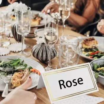 50 шт. пустые карточки для рассадки на стол бумажные белые карточки для палаток подписные карточки празднование годовщины серебряный