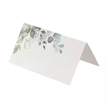 50 шт. пустых зеленых листовых карточек для рассадки гостей, печатная бумага, карточки для рассадки гостей, простые палаточные карточки с именами для свадеб